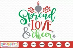 Spread Love & Cheer SVG, Christmas svg, digital art holiday Product Image 2