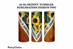 Sunflower Tumbler Sublimation Design PNG for 20oz Skinny Product Image 2
