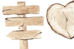 Wood clipart, watercolor wooden slices , wood arrows, Product Image 4