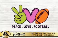 Peace Love Football SVG PNG EPS DXF for Cutting and Printing Product Image 6