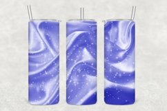 Blue Satin Glitter Tumbler Wrap Sublimation Product Image 1