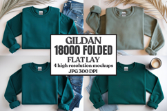 Gildan 18000 Sand Folded Flat Lay Mockups Product Image 1