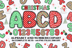 Christmas Alphabet png clipart, christmas letters doodle Product Image 1
