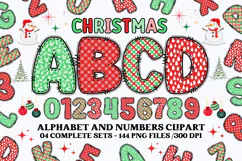Christmas Alphabet png clipart, christmas letters doodle Product Image 1