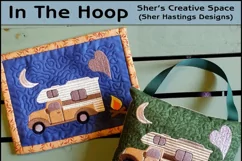 Truck and Camper Mug Rug or Doorknob Hanger Pattern - Machine Embroidery Product Image 1