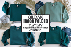 Gildan 18000 Sand Folded Flat Lay Mockups Product Image 1