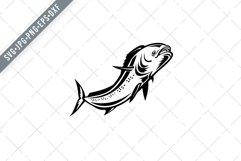 Mahi Mahi Dorado Dolphinfish Jumping Up Retro SVG Product Image 1