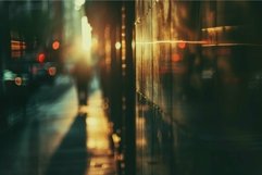 Urban twilight: abstract city lights and shadows Product Image 1