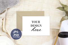 Horizontal Card Neutral Mockup PSD, Neutral Background Product Image 1