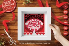 3D Papercut Layered Heart Tree with Decoration Illustration Product Image 1