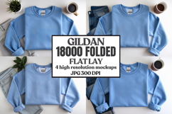 Gildan 18000 Sand Folded Flat Lay Mockups Product Image 1