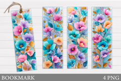 Flowers Bookmark Sublimation. Floral Bookmark Design Product Image 1