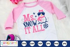 Ms Snow it all winter snowman svg, snowman cut file Product Image 1