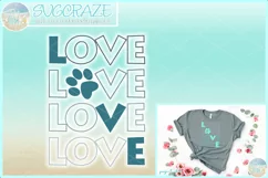 Pet Love Pawprint LOVE SVG Dxf Eps Png Pdf Files Product Image 1