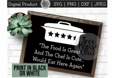 Funny Kitchen Review, Cute Chef, 5 Stars SVG, PNG JPEG DXF Product Image 1