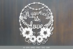 All You Need is Love Papercut SVG Product Image 1