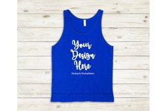 Bella Canvas 3480 True Royal Blue Tank Top Mockup Flat Lay Product Image 1