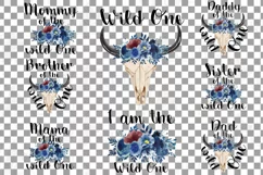 Wild One navy blue and blush floral shirt png, family shirt Product Image 2