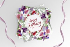 Watercolor Flowers Sweet Pea PNG Product Image 6