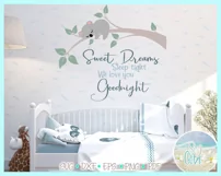 Sweet Dreams Sleep Tight We Love You Goodnight Wall Art SVG Product Image 2