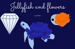 Jellyfish and flowers clip art Product Image 5