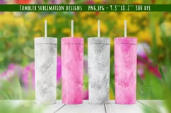 20 Tumbler sublimation designs. Bright pink fur& glitters Product Image 1
