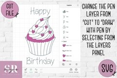 Birthday card insert design| Paper cutting | Cricut Joy svg Product Image 4