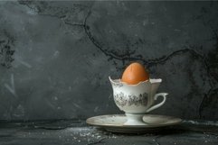Elegant egg presentation in vintage porcelain cup Product Image 1