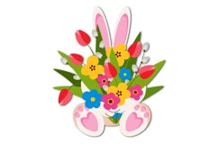 Cute baby bunny, rabbit holding bouquet of flower. Product Image 4