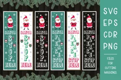 Santa stop here. Christmas Porch Sign long SVG Product Image 1