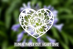 20 Paper Cut Floral Heart , Paper Cut Heart SVG Product Image 4