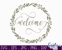 Welcome Wreath Farmhouse Home Sign Svg Product Image 2