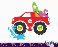Beach Monster Truck | Kid's Summer Svg Design Product Image 2