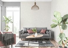 Wall mockup - Wallpaper mockup - Living room scene Product Image 7