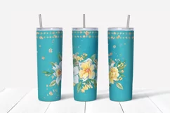 Spring sublimation design. Skinny tumbler wrap design. Product Image 2