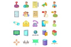 Huckster icons set, cartoon style Product Image 1