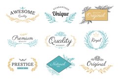 Floral ornament label. Vintage natural motif frames and bord Product Image 1