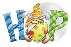 Watercolor clip art, Easter Bunny Gnome Sublimation Design D Product Image 2