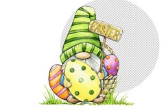 Watercolor clip art, Easter Bunny Gnome Sublimation Design Product Image 2