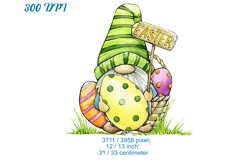 Watercolor clip art, Easter Bunny Gnome Sublimation Design Product Image 3