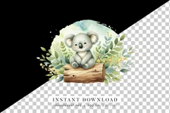 Cute Koala Watercolor Clipart, Australian Wildlife PNG Product Image 2