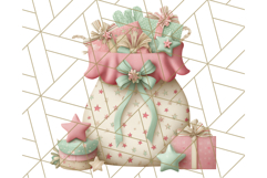 Pastel Christmas Clipart, Mint and Blush Holiday PNG Product Image 2