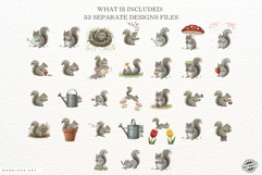 Watercolor Spring Squirrel Clipart Product Image 3