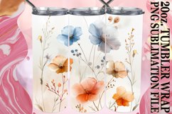 15x Watercolor Meadow Tumbler Wrap 20oz Bundle PNG, Spring Product Image 10