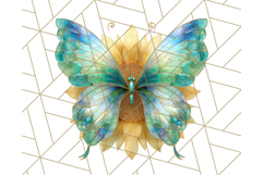 Stained Glass Butterfly and Sunflower PNG Clipart Product Image 2