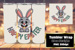 VIBRANT 20oz Tumbler Wrap PNG , Easter Bunny Product Image 1