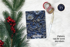 Navy Crystal Embroidery | Luxury Denim Fabric Texture Product Image 4