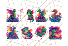 Cute Fantasy Dragon Clipart PNG, Bold Baby Dragon Clip Art Product Image 6