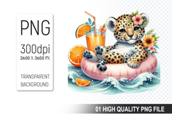 Summer Animals Clipart PNG Bundle, Tropical Summer Animals Product Image 12