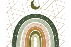 Boho Rainbow PNG Clipart, Earthy Arches &amp; Minimal Shapes Product Image 2